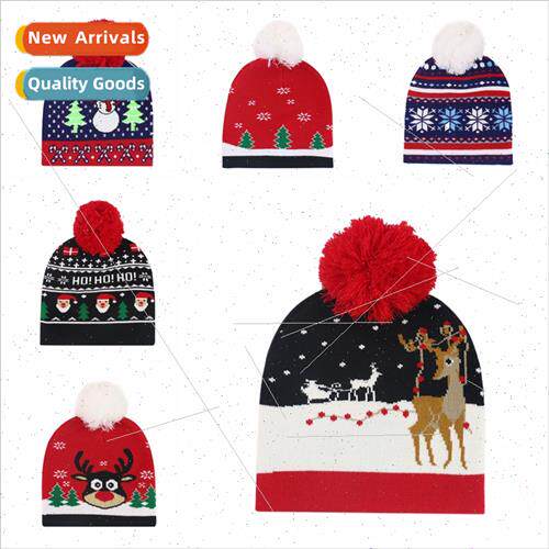 Winter on new Christmas knted jacquard cap men women univers