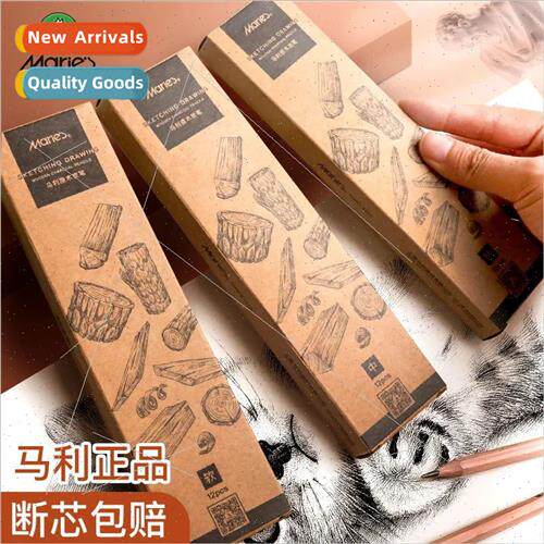 Art exams training wooden charcoal pencil thick black art st