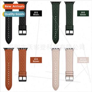 pattern diamond straight leather apple 适用apple strap watch