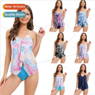 Tankini Spl Two Piece Printed 2024Europe Mesh Swimsu