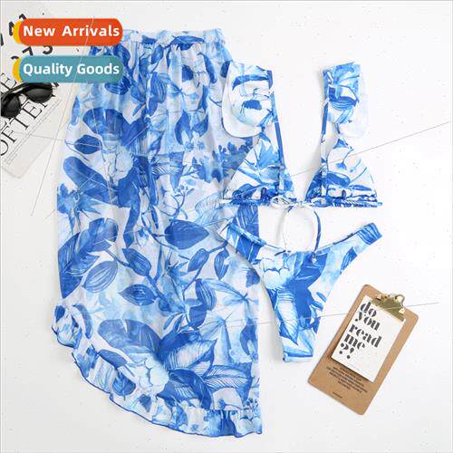 2022 New Womens Printed Spl Sexy Reversible Mesh Triangle Bi
