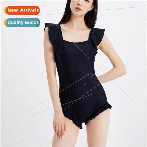 One-piece swimsu female wooden ear edge ins  student spa swi