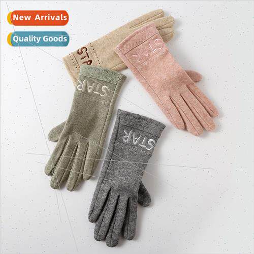 Autumn winter warm gloves female driving -slip index finger