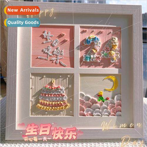 diy four square frame photo frame oil painting stick picture