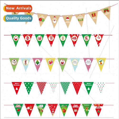 Christmas decorations triangular flags Merry Christmas color