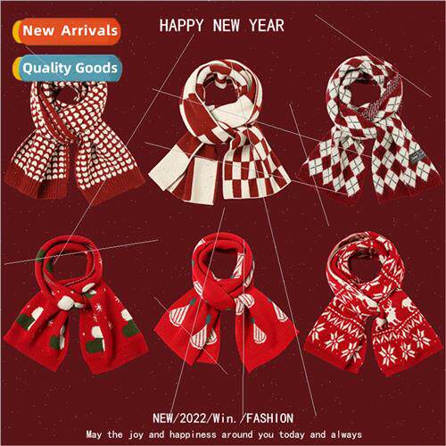 Chinese New Year red New Year scarf female winter Christmas