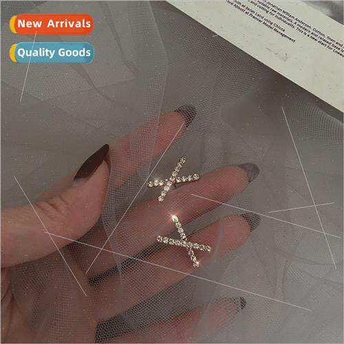 X-shaped letter earrings simple female small diamond earring