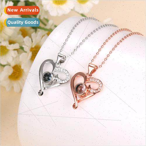 Memory 100 Languages I Love You Heart Shaped Projection Neck