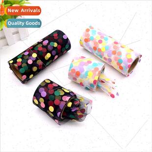 6cm 10 yards colorful polka dots offset printing mesh yarn r