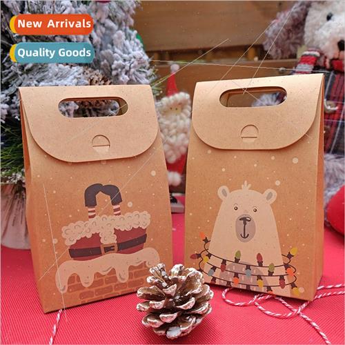 Vintage Kraft card cartoon Christmas biscu gift box candy pa