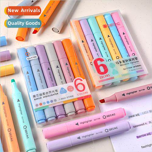 Triangular rod highlighter Morandi color markers students th