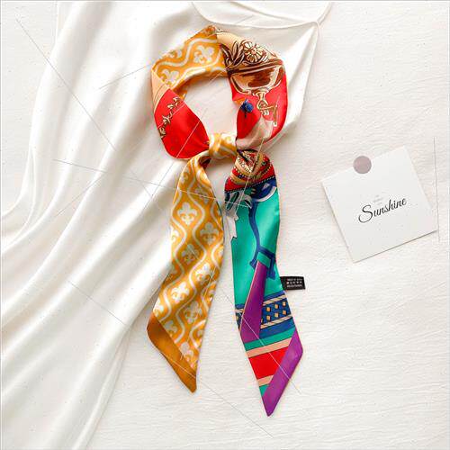 2021 new Korea  imation silk scarf fashion retro thin narrow