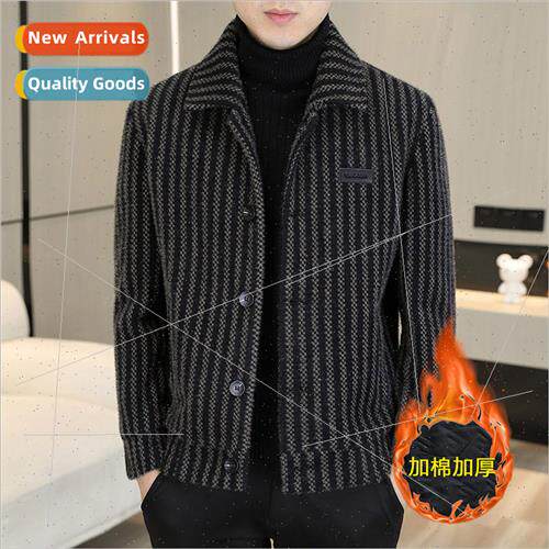 Lapel gold mink velvet wool jacket thickened jacket nd strip
