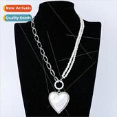 necklace Europe ladies New retro pearl jewelry simple heart