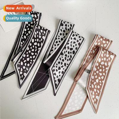 Korea elegant personalised long scarf hair ribbon funky leop