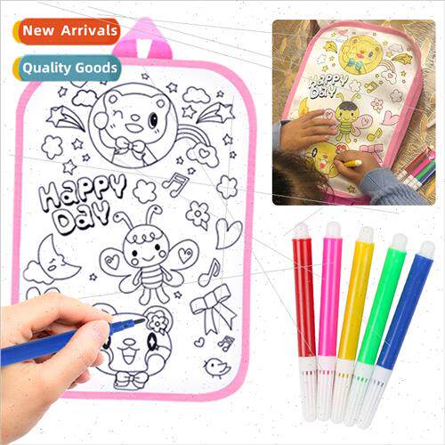 Children DIY hand-painted graffi shoulder bag creative large
