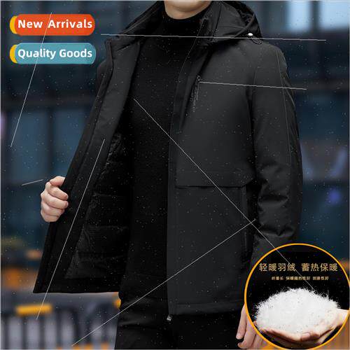 Men down jacket hooded jacket winter new casual middle-aged