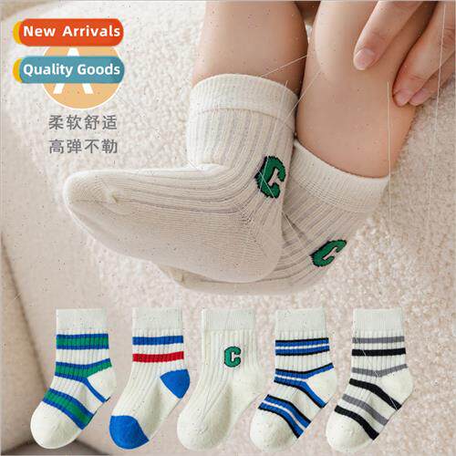Baby socks spring and fall combed cotton class a boneless ne