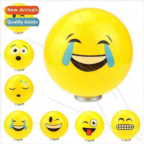 9 inch PVC ball yellow expression children inflatable toy ba