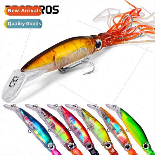 14cm Road Runner Plastic Fishing Ba wh Whiskers Squid Hard B