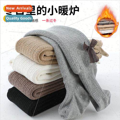 Warm childrens pantyhose fall and winter padded and thickene