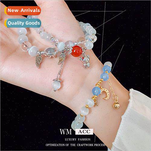 Zircon Bear Star Moon Cat Eye Tassel Bracelet Fresh Fashion