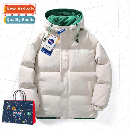 new hooded down cotton jacket men loose tide thickened warm