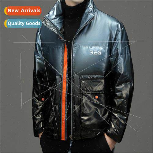 Gradient blue glossy down jacket men winter nd men women whe