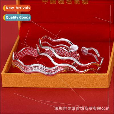 S999 silver-plated frosted double wire openwork love intertw