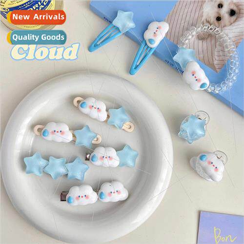 Cute clouds jelly stars hair clips dopamine girl hairpin duc