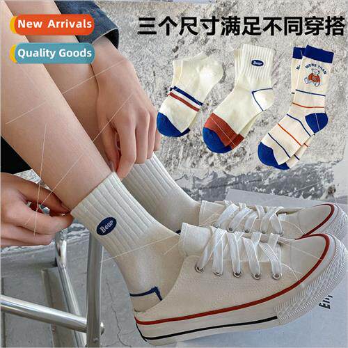 Socks summer girls bear pattern mid-calf socks Japan cute sh