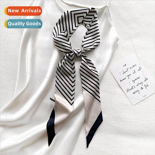 Korea spring fall new thin narrow long small silk scarf fema