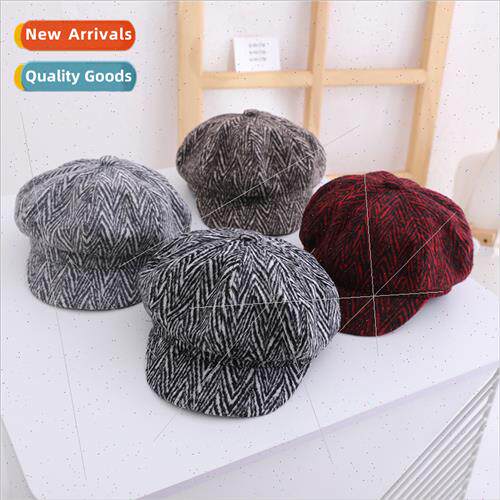 Children hats fall winter new simple wool herringbone ni oct