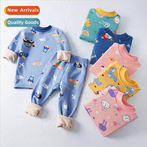 Children new fall winter padded thermal underwear set small