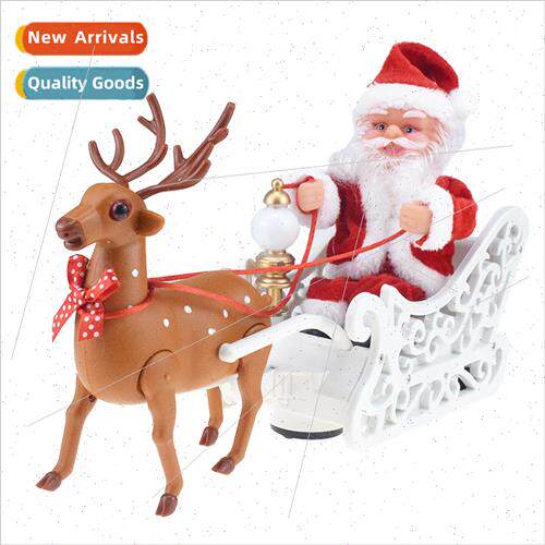 creative elk pulling sleigh Santa Claus doll music electric