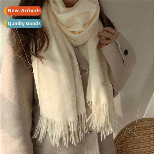Wool cashmere scarf female winter solid color 2023 new whe s