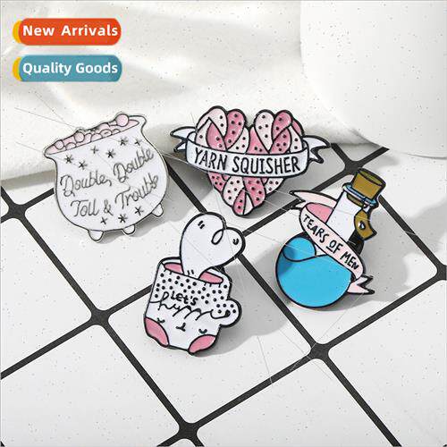 Colourful Magic Coffee Cup Metal Brooch New Magic Bottle All