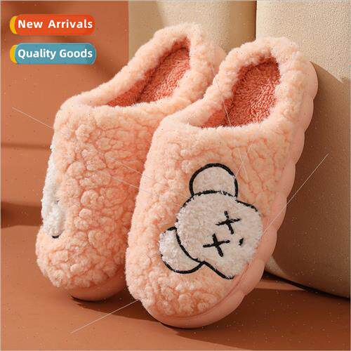 New cotton slippers female couple fall winter thick bottom h