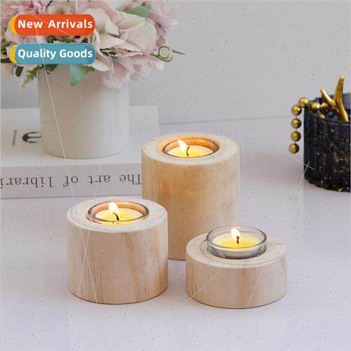 Creative Wooden Candle Holder Threepcs Set Romantic Wedding