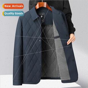 winter jacket dad installed Men lapel cotton