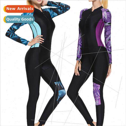 One-piece swimsu adult men and women diving su long-sleeved