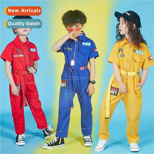Childrens jazz dance clothes summer work jumpsu boys hip-hop