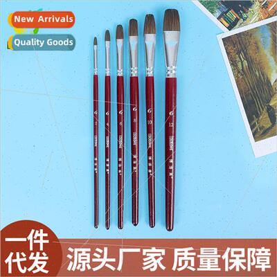Oil Painting Brushes Complete Set 6 Pointed Flat Tip Waterco