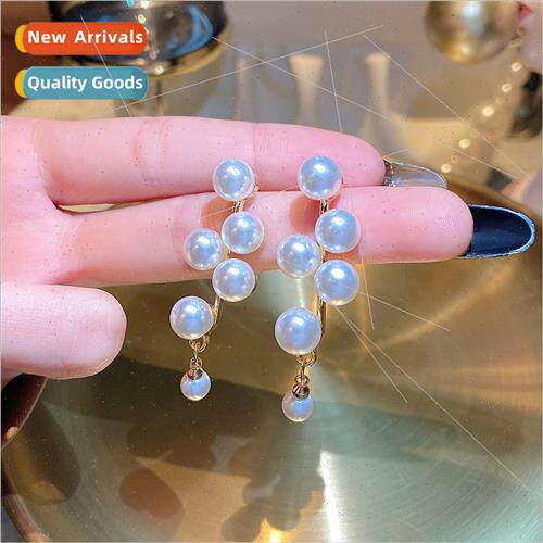 925 lver Needle Korea Earrings che Beaded Earrings Fashion E