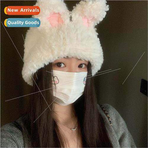 Ding walk lovely rabb ears hat female fall winter warm ear p