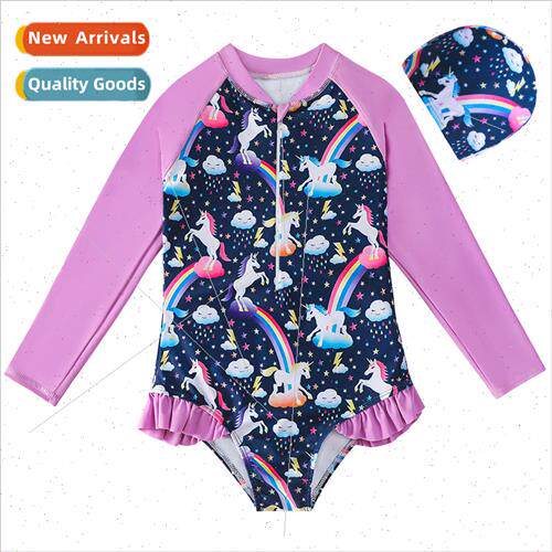 Childrens swimsus 2023 new girls one-piece swimsu baby small