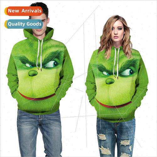 Christmas geek digal printing couple long-sleeved hooded swe