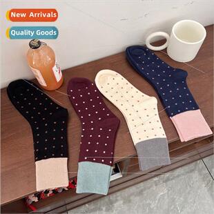 Japanese fall early collision dot color polka Ins