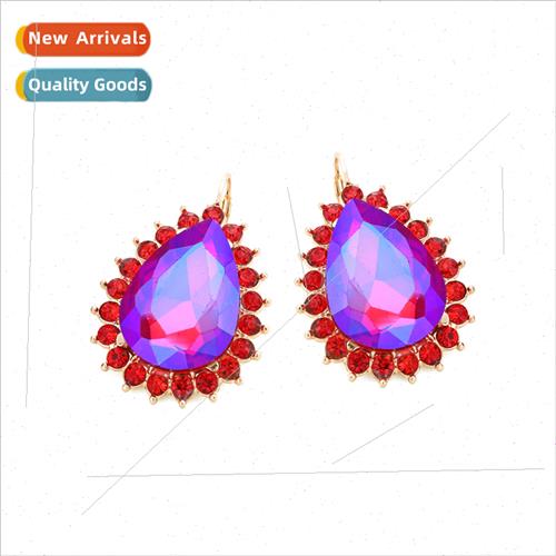 Personalized temperament encrusted stained glass earrings se