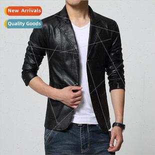 men leather biker spring leath short fall casual 2022 jacket